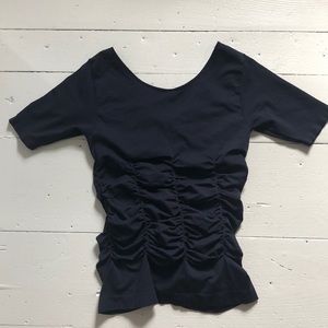 NWOT  nylon blue ruched short sleeved top